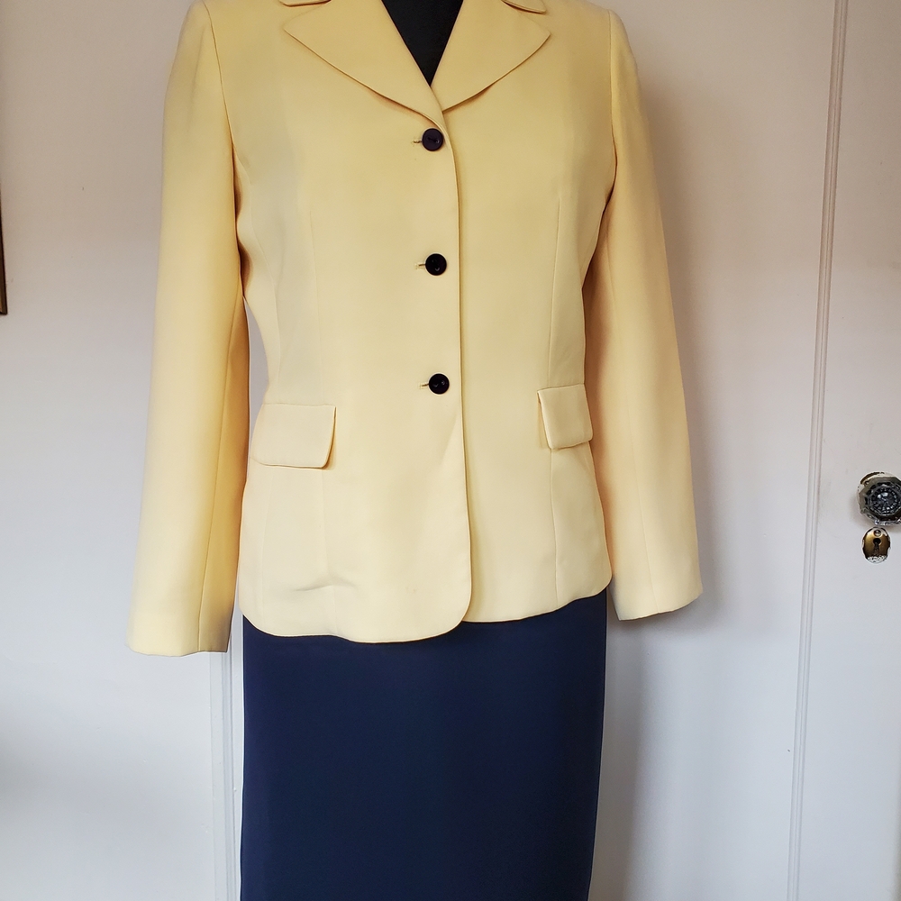 Yellow Women's Single-Breasted Blazer Jacket